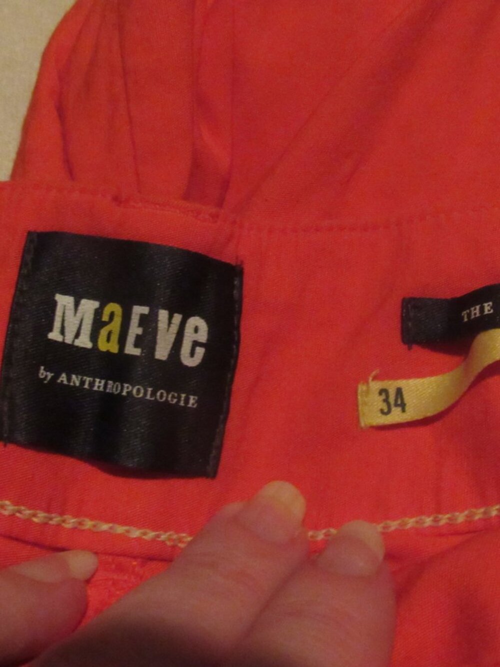 Maeve Orange/Red Colette Pants Size 34 waist USED - Picture 3 of 11
